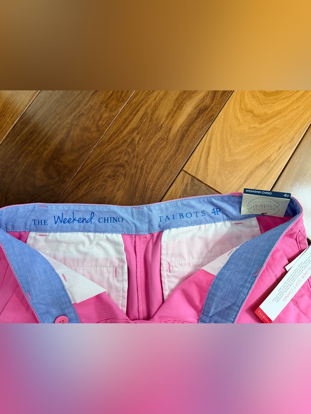 Talbots Bright Pink Cropped Chino Pants - Picture 3 of 5